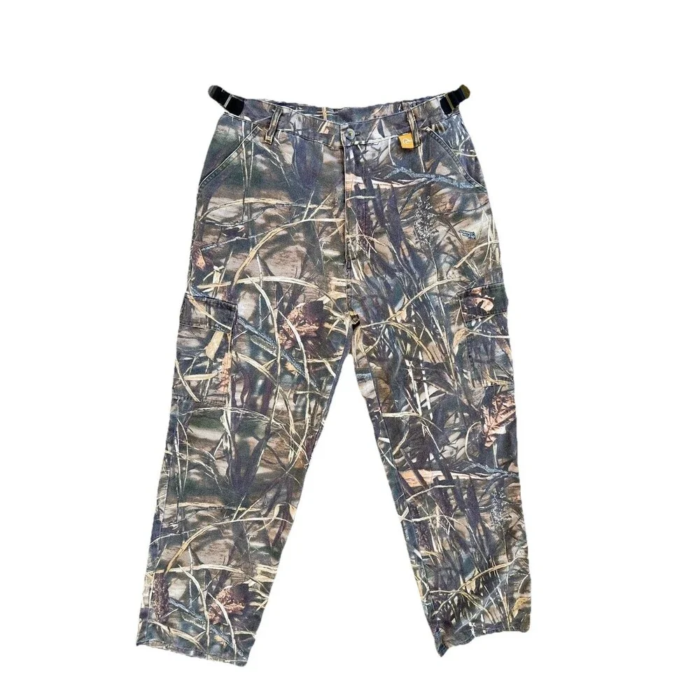 Whitewater Ducks Unlimited Camo Cargo Hunting Pants Mens Lg, Adjustable Realtree